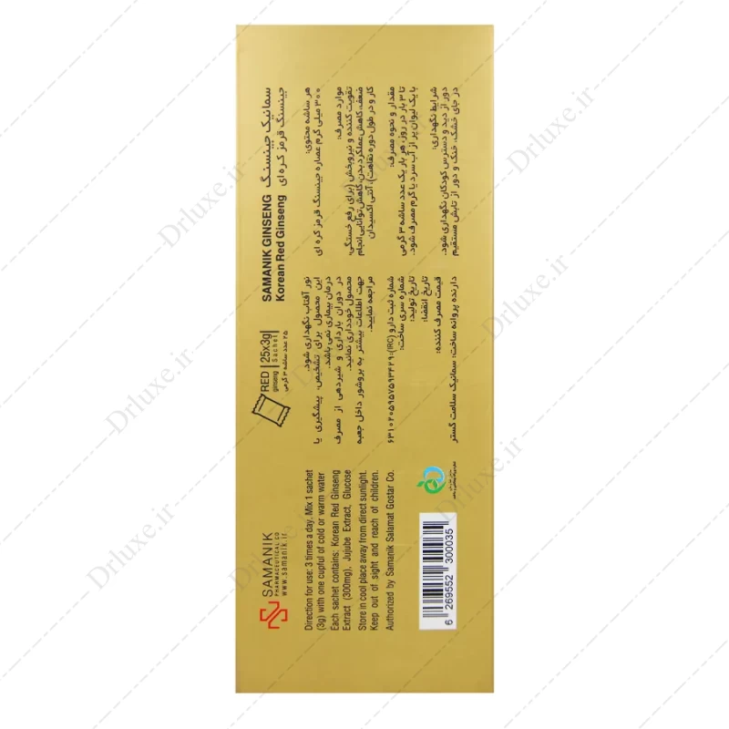 قیمت و خرید ساشه جینسینگ سمانیک 25 عدد - دکتر لوکس